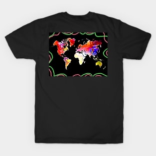 Cartoon World Map T-Shirt